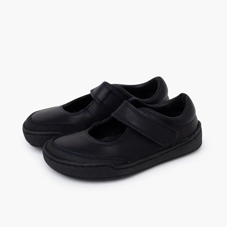 Merceditas colegiales barefoot piel niña