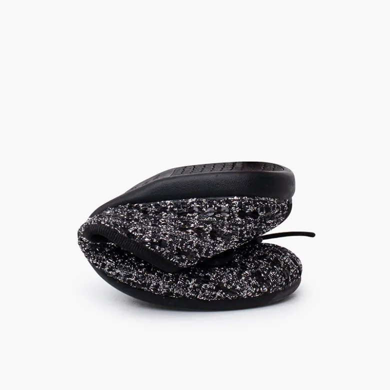 Merceditas elástico tweed brillo