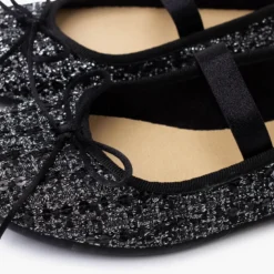 Merceditas elástico tweed brillo