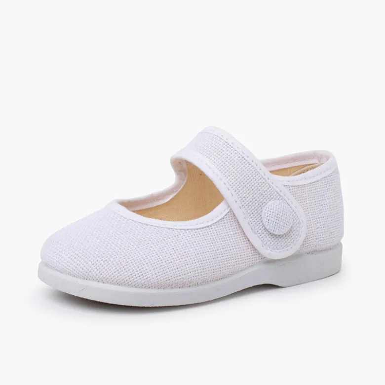 Merceditas lino adorno botón