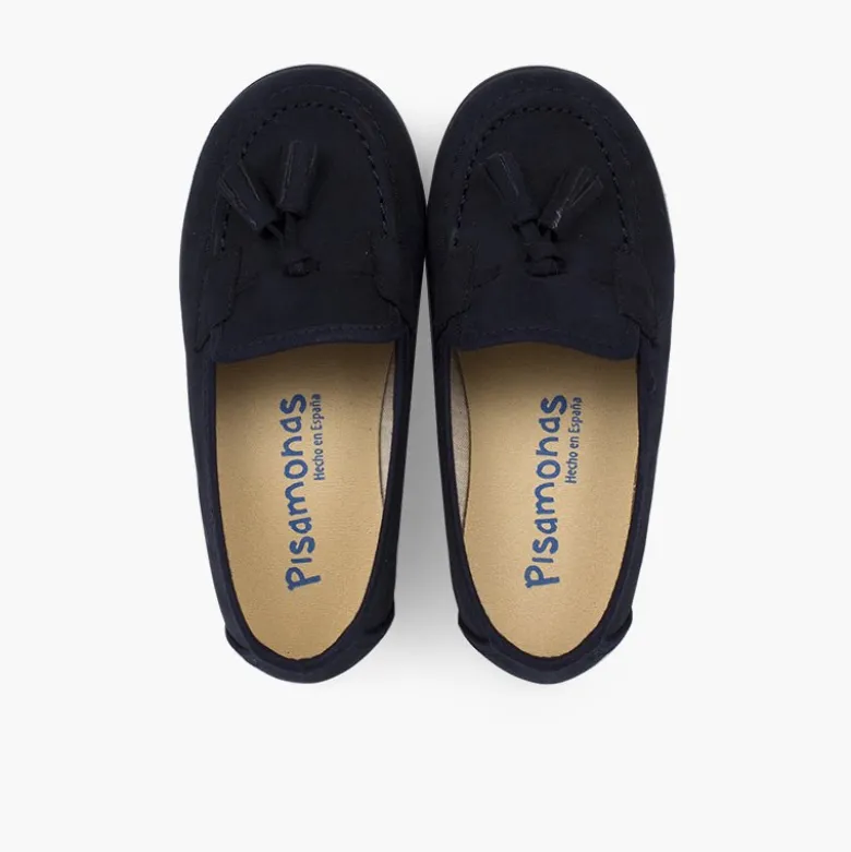 Mocasines niños pequeños con borlas serratex