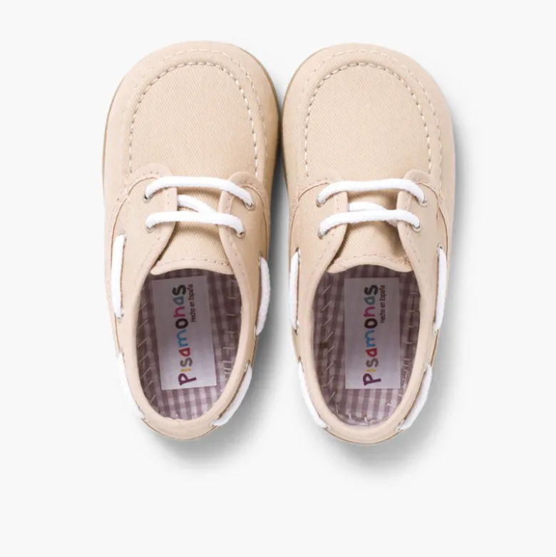 Náuticos Tela Cordones Niño