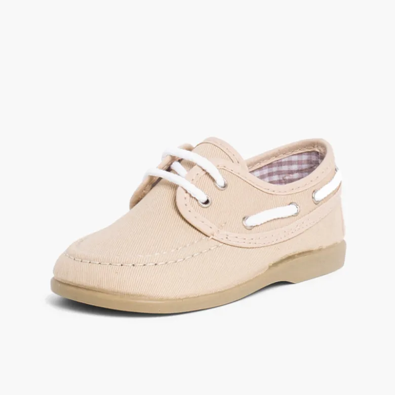 Náuticos Tela Cordones Niño