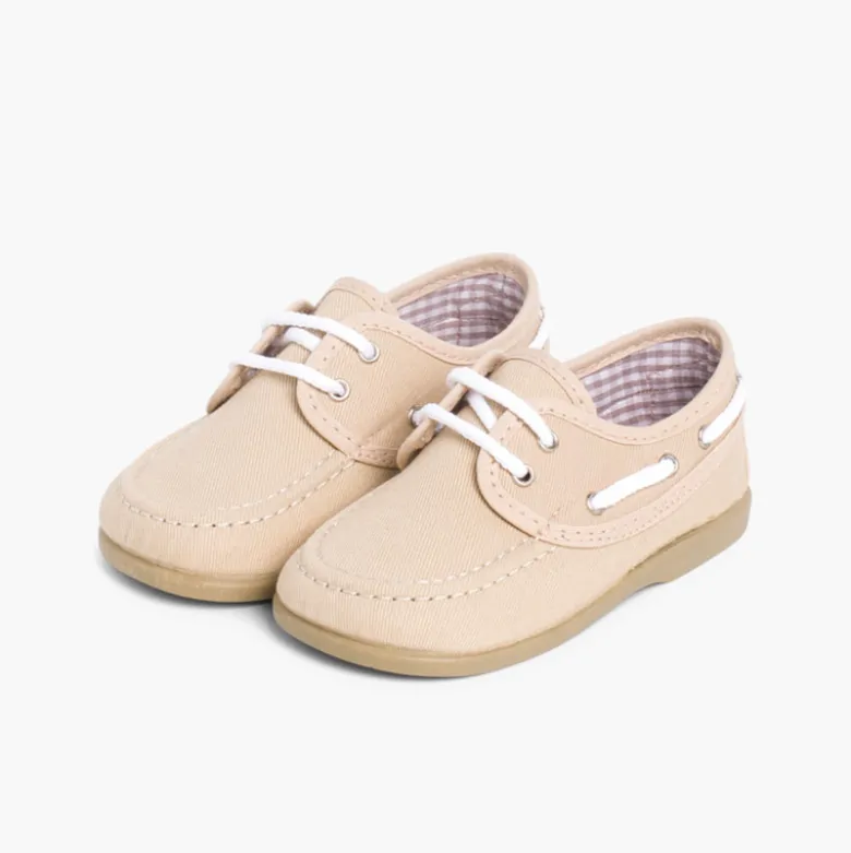 Náuticos Tela Cordones Niño