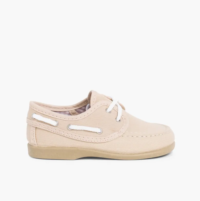 Náuticos Tela Cordones Niño