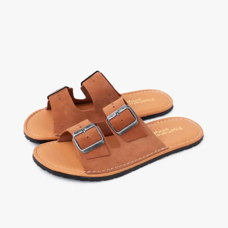 Sandalias barefoot doble hebilla nobuck