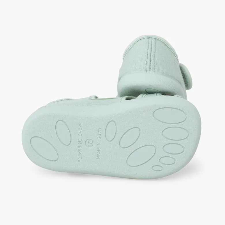Sandalias barefoot niños lona cierre ancho
