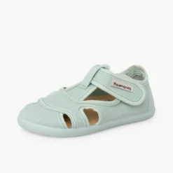 Sandalias barefoot niños lona cierre ancho