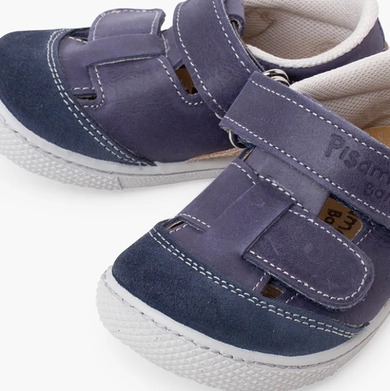 Sandalias barefoot piel niños doble tira