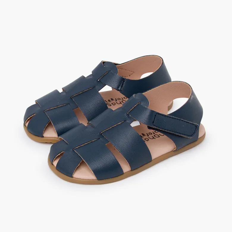 Sandalias barefoot tiras piel