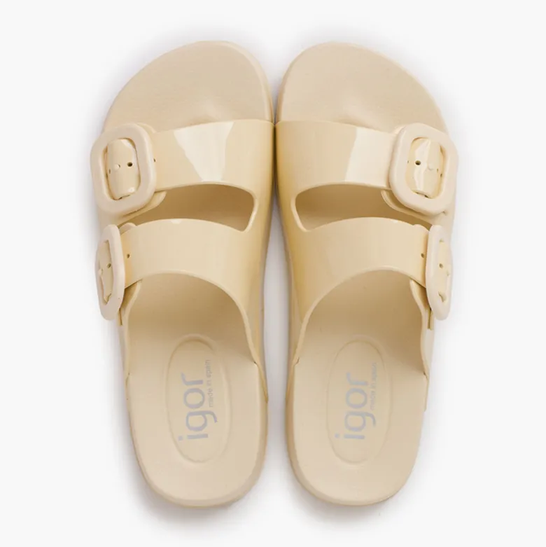 Sandalias Habana doble hebilla brillo