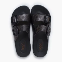 Sandalias habana doble hebilla animal print