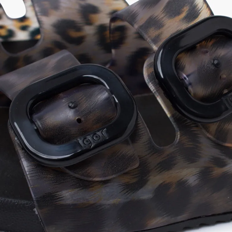Sandalias habana doble hebilla animal print