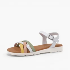 Sandalias hebilla tiras cruzadas colores