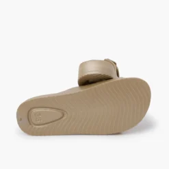 Sandalias Mujer doble hebilla colores metálicos