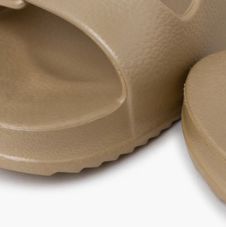 Sandalias Mujer doble hebilla colores metálicos