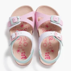 Sandalias niña bio multicolor doble hebilla