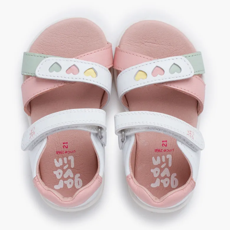 Sandalias niña Garvalín primeros pasos corazones