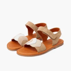 Sandalias niña multicolor de serraje con cierre adherente