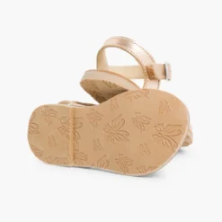 Sandalias Niña Piel Lisa Metalizada