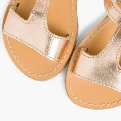 Sandalias Niña Piel Lisa Metalizada