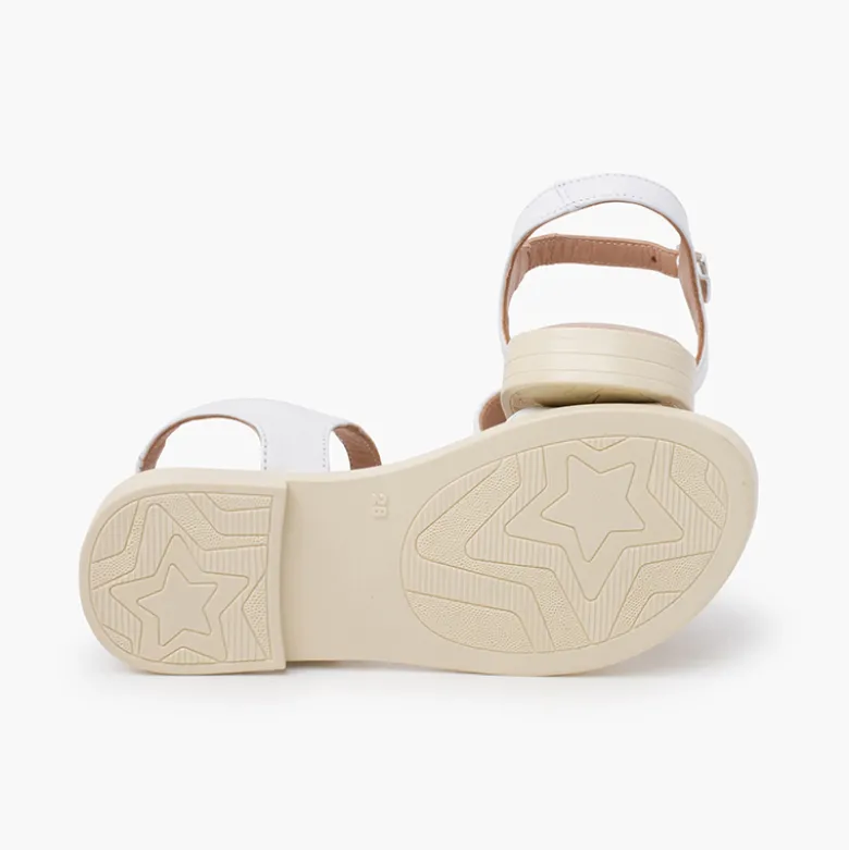 Sandalias niña piel pala escotada