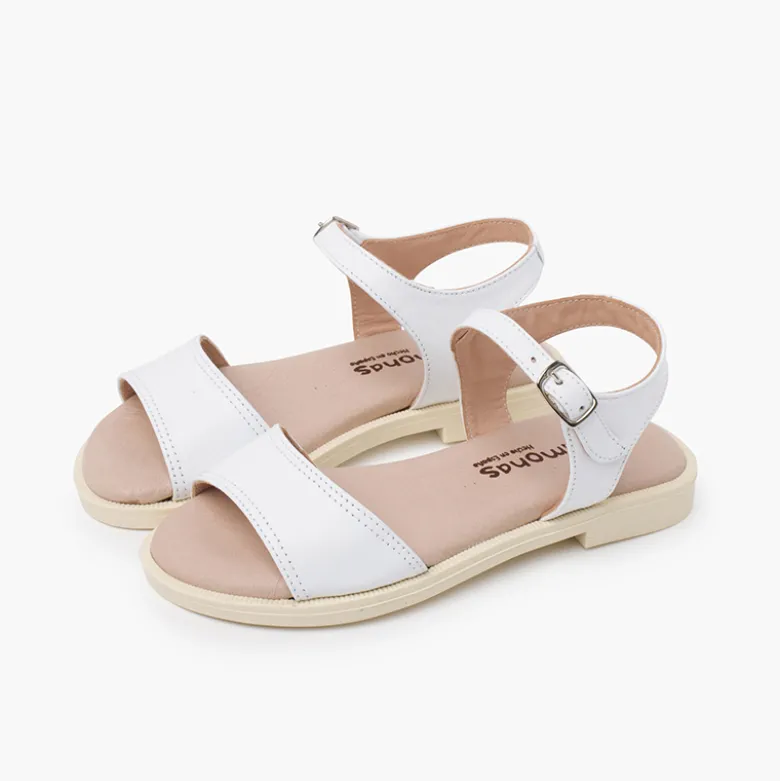 Sandalias niña piel pala escotada