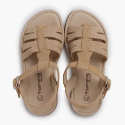 Sandalias niña tipo gladiador piel grabada