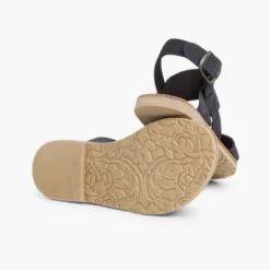 Sandalias Niña y Mujer Nobuck Tiras Anchas
