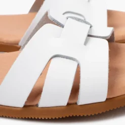 Sandalias niña y mujer pala romana piel