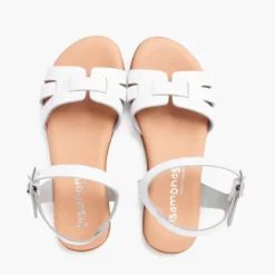 Sandalias niña y mujer pala romana piel