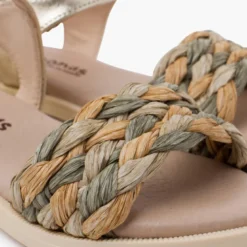 Sandalias niña y mujer pala trenzada con hebilla