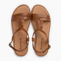 Sandalias niña y mujer tira central trenza