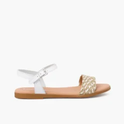 Sandalias niña y mujer tira trenzada yute