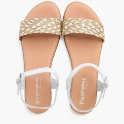 Sandalias niña y mujer tira trenzada yute