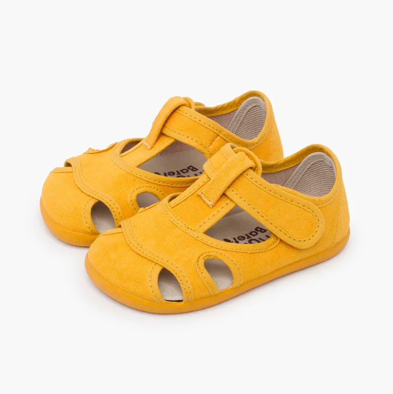 Sandalias niña y niño barefoot lona lavada