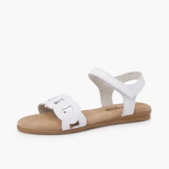 Sandalias piel eslabones tira adherente