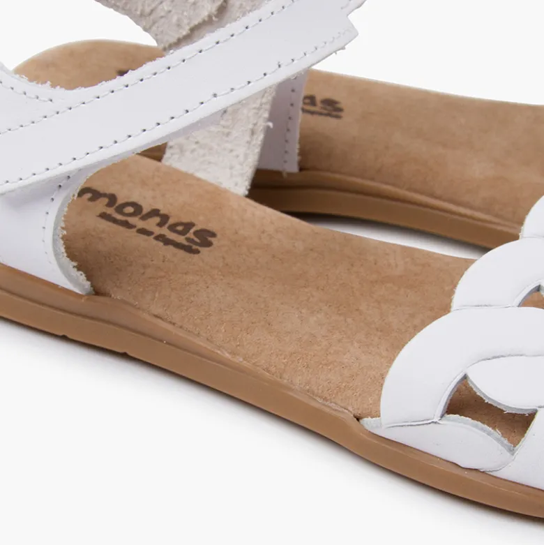 Sandalias piel eslabones tira adherente