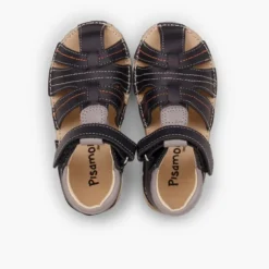 Sandalias Piel Niño con tira adherente Cangrejera
