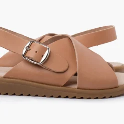 Sandalias unisex piel cruzada tiras anchas