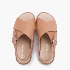 Sandalias unisex piel cruzada tiras anchas