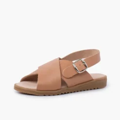 Sandalias unisex piel cruzada tiras anchas