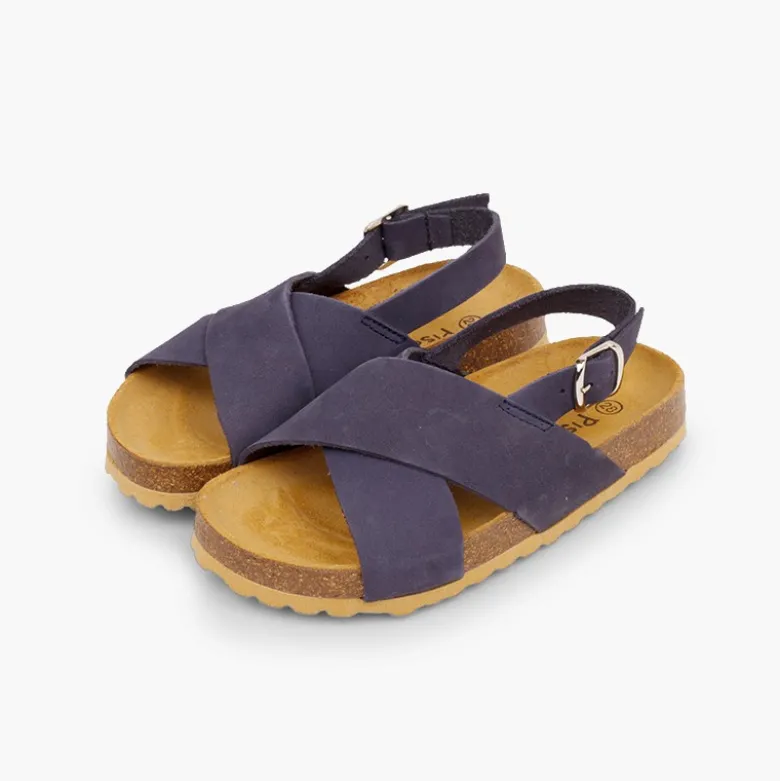 Sandalias unisex tiras cruzadas en Nobuck