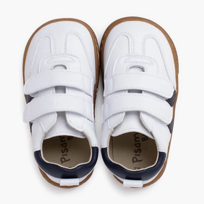Zapatillas Blancas Barefoot niños bandas laterales