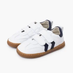 Zapatillas Blancas Barefoot niños bandas laterales