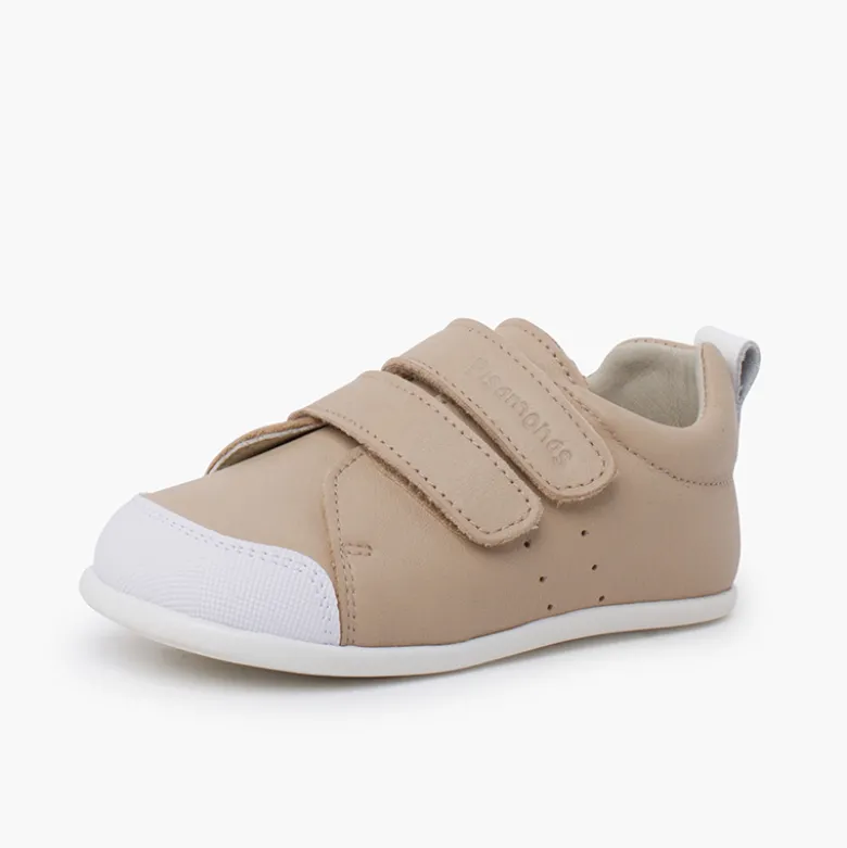 Zapatillas blanditas piel doble cierre adherente