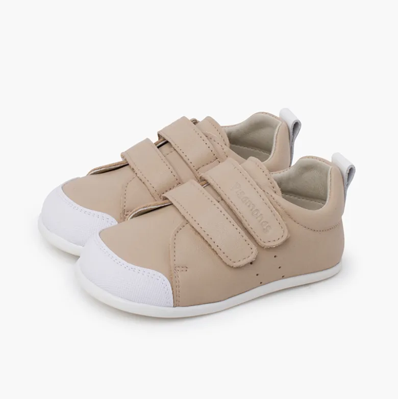 Zapatillas blanditas piel doble cierre adherente