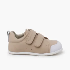 Zapatillas blanditas piel doble cierre adherente