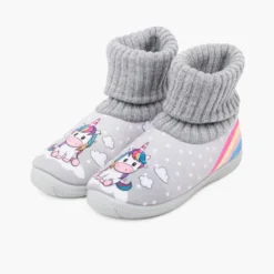 Zapatillas casa cuello calcetín lana unicornio