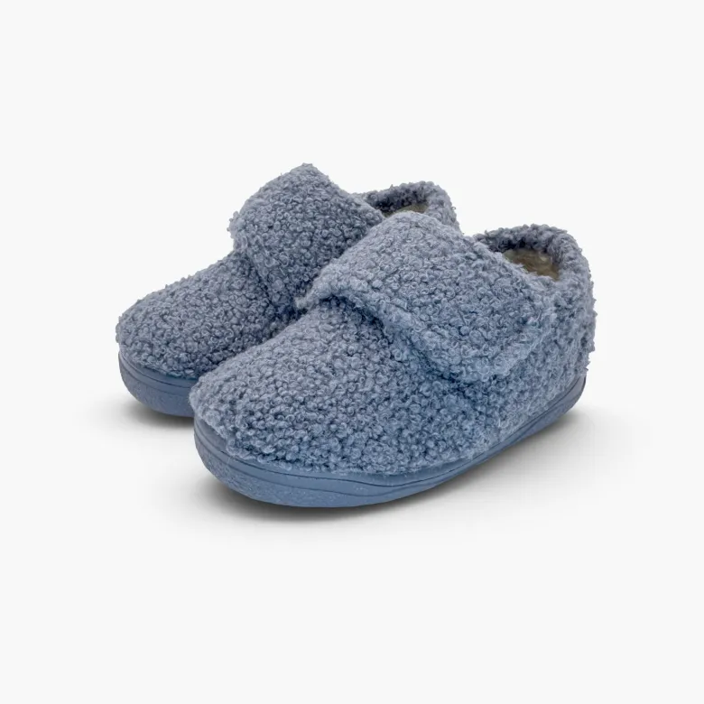 Zapatillas casa niños tira adherente borreguito